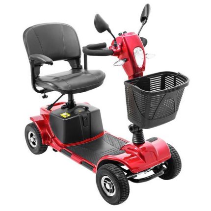 RED 4-wheel Mobility Electric Scooter With Basket
